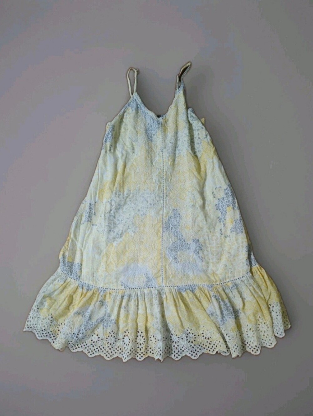 Rachel & Zoe Women’s XS Yellow Cream Boho Eyelet Cami Dress